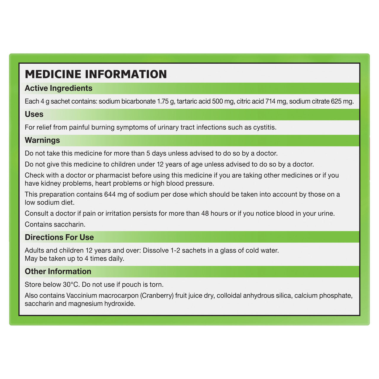 Ural Cranberry Effervescent 28 Sachets Pack