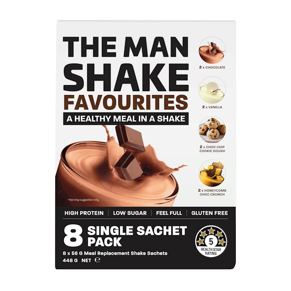The Man Shake Favourites Variety Pack 56g x 8 Sachets