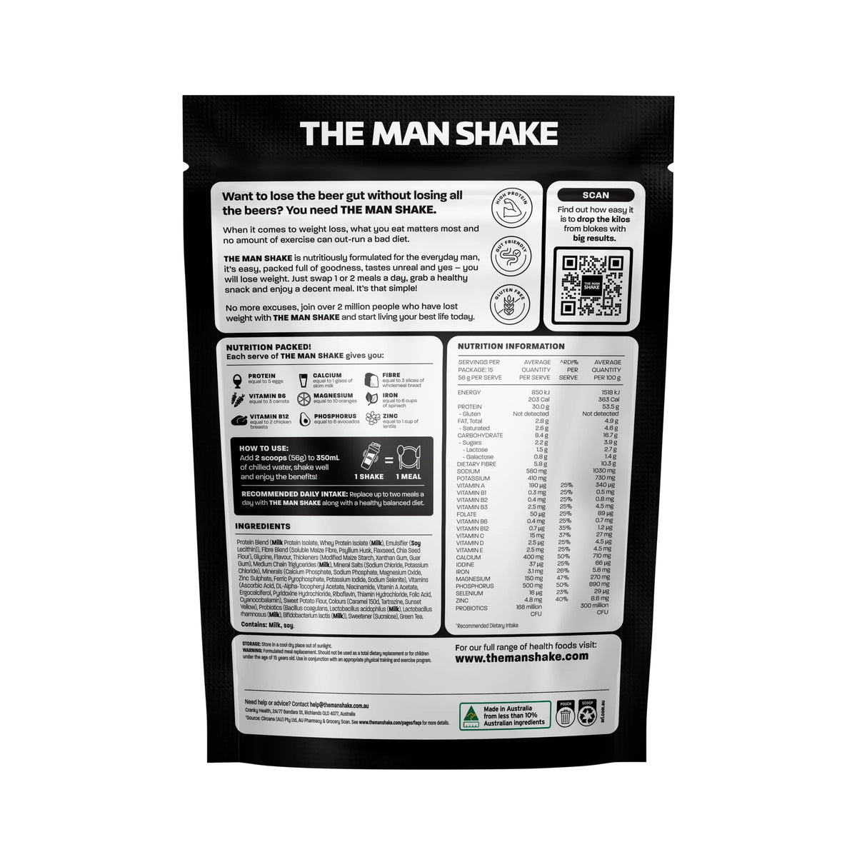 The Man Shake Salted Caramel 840g