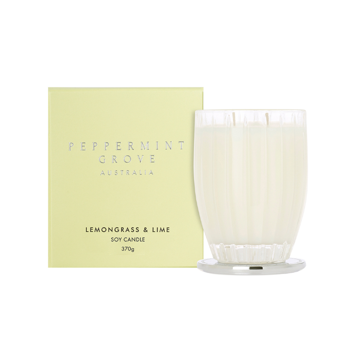 PEPPERMINT GROVE Lemongrass & Lime Scented Soy Candle 370g