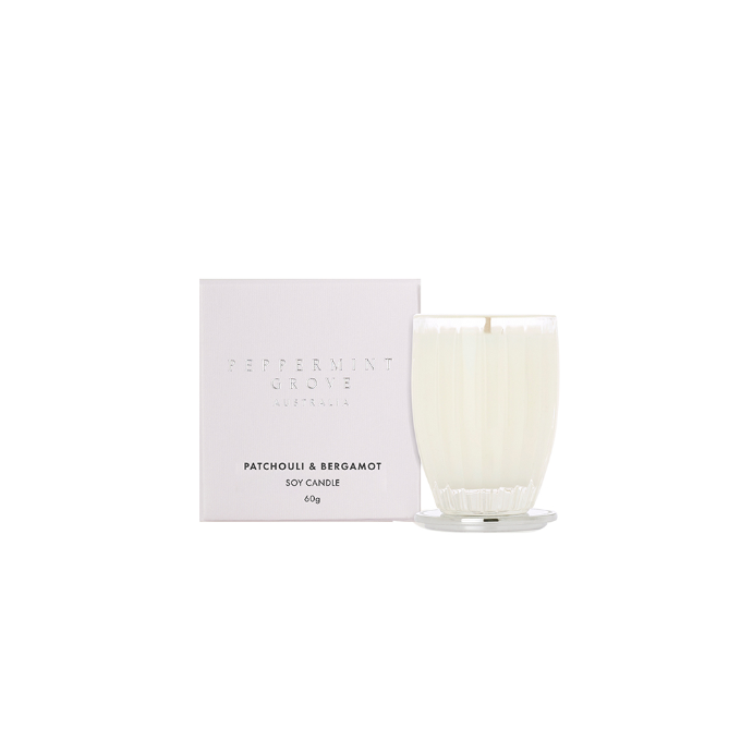 PEPPERMINT GROVE Patchouli & Bergamot Scented Soy Candle 60g