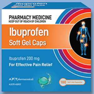 Ibuprofen-AFT Soft Gel Capsules 200mg 100's