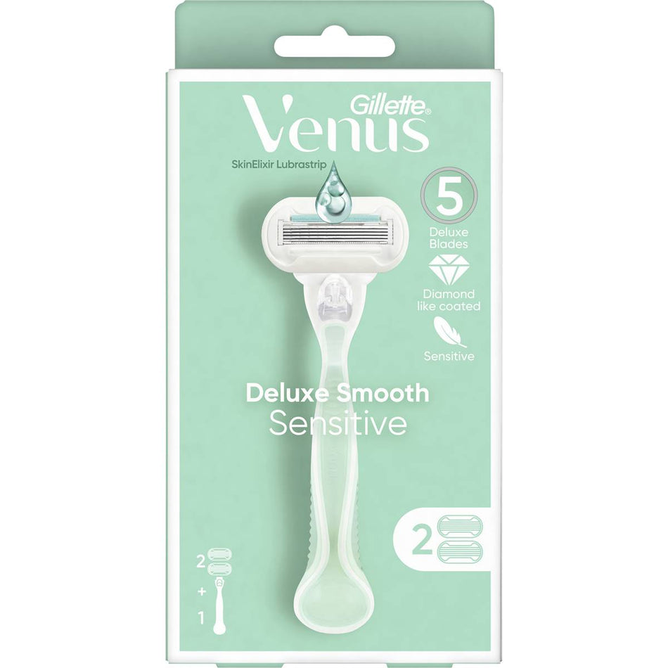 Gillette Venus Deluxe Smooth Sensitive Razor With 2 Razor Blades