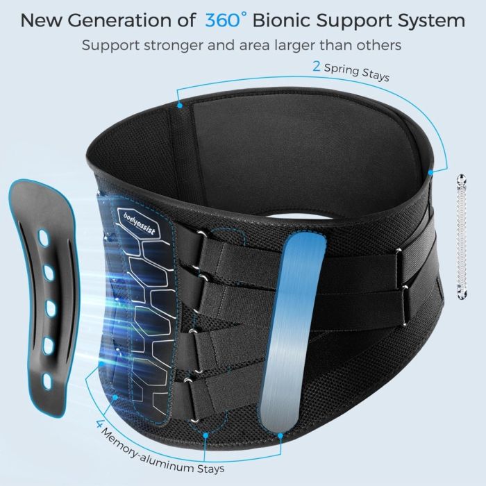 Bodyassist Contoured 3D Bionic Quad Strap Back Brace