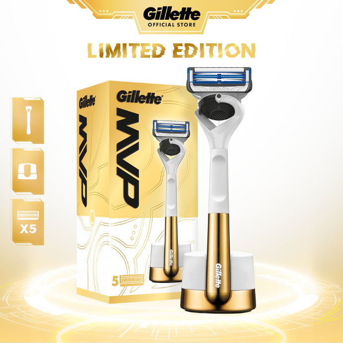 Gillette MVP Limited Edition Razor + 5 Blade Refill Cartridges