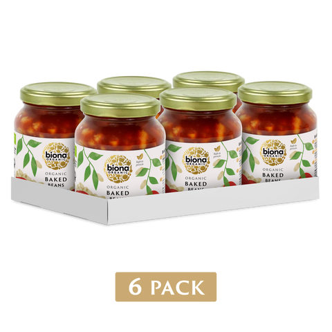 Biona Organic Baked Beans with Agave Syrup 350g (Pack of 6)