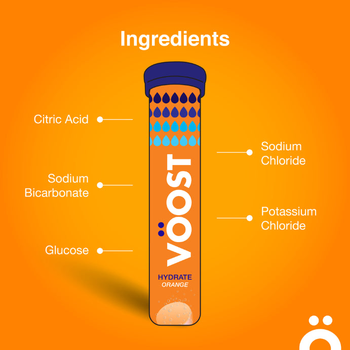 Vöost Hydrate Orange + Electrolyte 20 Effervescent Tablets