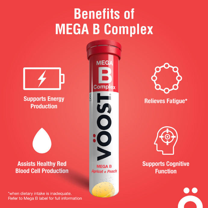 Vöost Mega B Complex Apricot + Peach 20 Tablets