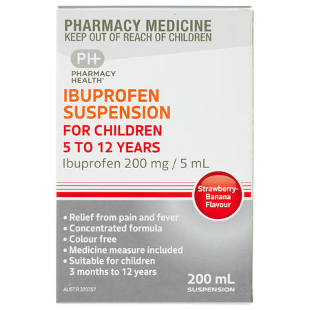 Pharmacy Health Ibuprofen Suspension 5-12 Years 200ml
