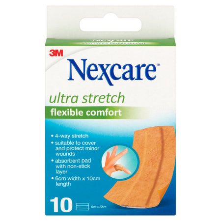Nexcare Ultra Stretch Flexible Comfort 6cm X 10cm 10 Pack