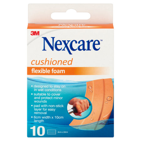 Nexcare Flexible Foam 6cm X 10cm 10 Pack