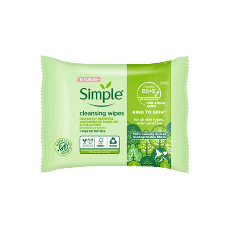 Simple Biodegradable Facial Wipes 25 Wipes