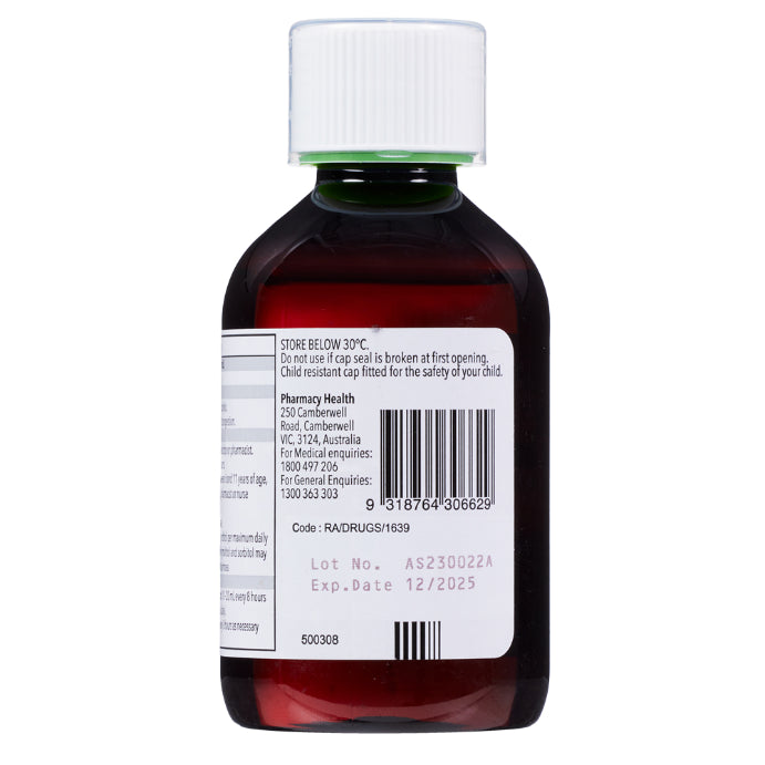 Pharmacy Health Chesty Cough Relief Bromhexine Hydrochloride 4mg/5ml 200ml