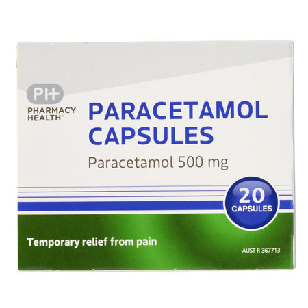 Pharmacy Health Paracetamol 500mg 20 Capsules