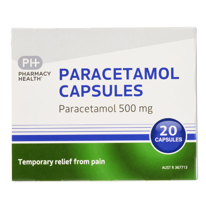 Pharmacy Health Paracetamol 500mg 20 Capsules