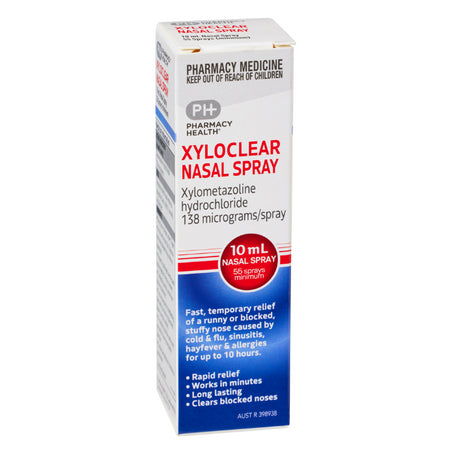 Pharmacy Health Xyloclear Nasal Spray Xylometazoline Hydrocloride 10ml