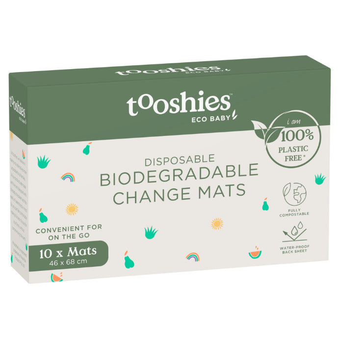 Tooshies Eco Baby Disposable Biodegradable Change Mats 10 Pack