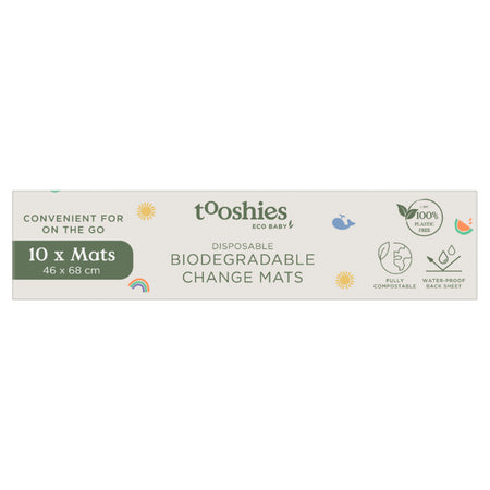 Tooshies Eco Baby Disposable Biodegradable Change Mats 10 Pack