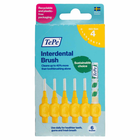 TePe Interdental Brush - Fine Yellow (0.7mm) 6 Pack