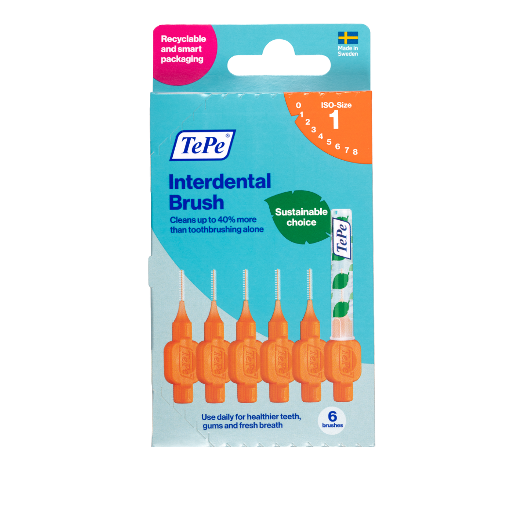 Tepe Interdental Brush 0.45mm Size 1 Orange 6 Pack