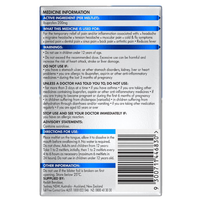 Nurofen Meltlets Citrus 48 Tablets