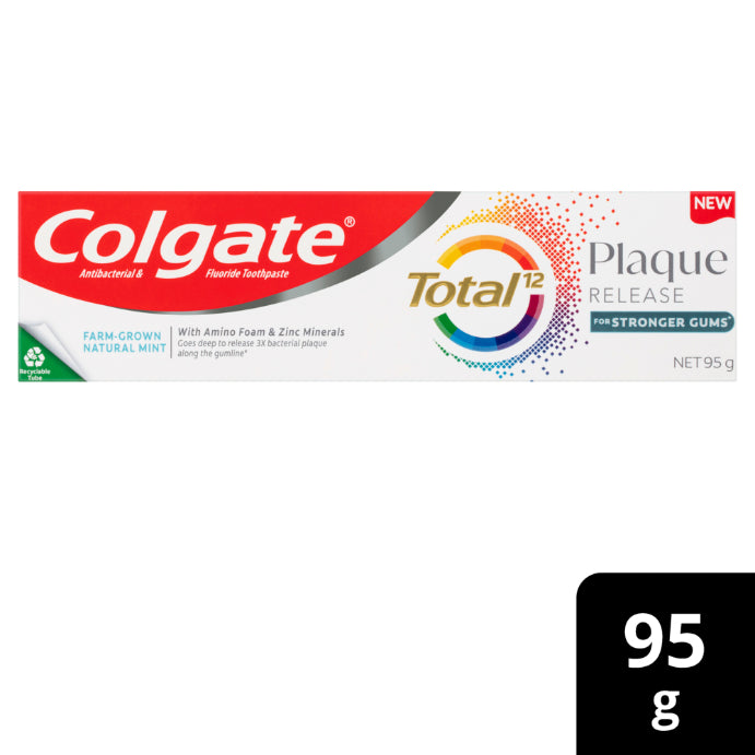 Colgate Total Plaque Release Toothpaste Farm-grown Natural Mint 95g