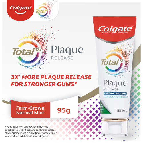 Colgate Total Plaque Release Toothpaste Farm-Grown Natural Mint 95g
