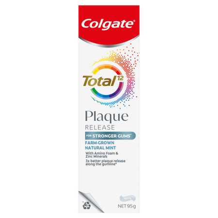 Colgate Total Plaque Release Toothpaste Farm-Grown Natural Mint 95g