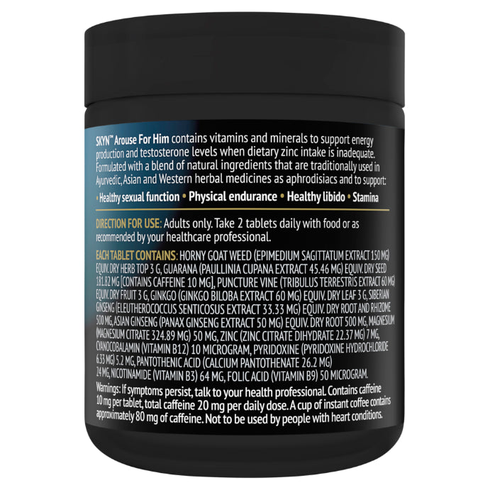 Skyn Arouse for Him Libido Supplements 60 Tablets