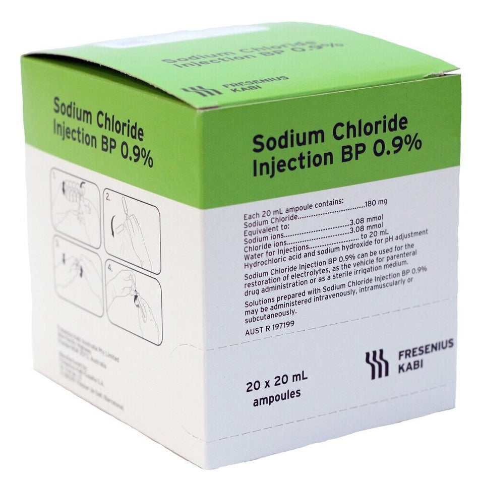Sodium Chloride 0.9% 0.9% 20ml X 20 Ampoules