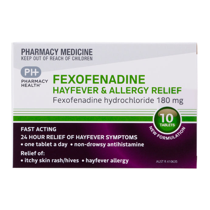 Pharmacy Health Fexofenadine 180mg 10 Tablets