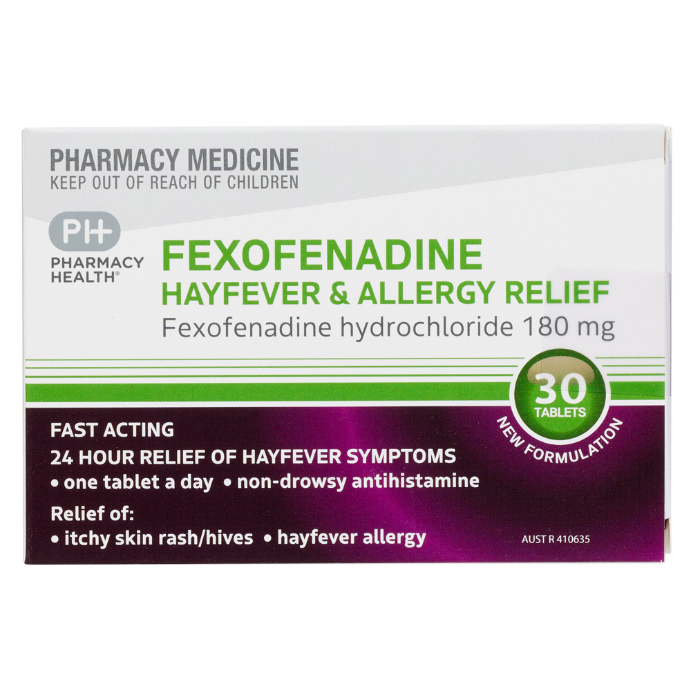 Pharmacy Health Fexofenadine 180mg 30 Tablets