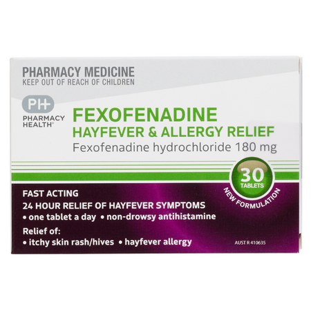 Pharmacy Health Fexofenadine 180mg 30 Tablets