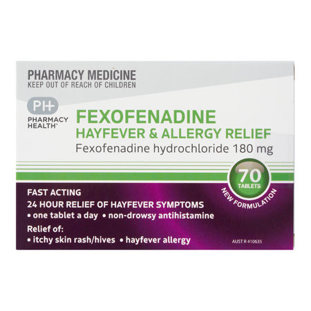 Pharmacy Health Fexofenadine 180mg 70 Tablets