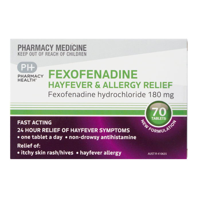 Pharmacy Health Fexofenadine 180mg 70 Tablets