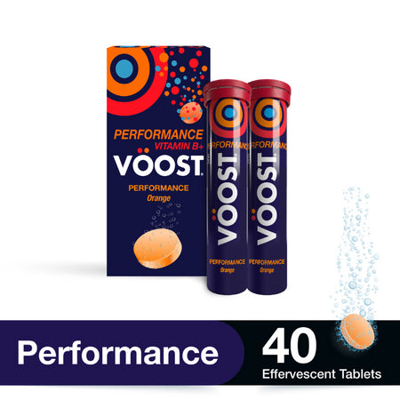 Vöost Performance Vitamin B+ Orange Flavour 40 Effervescent Tablets