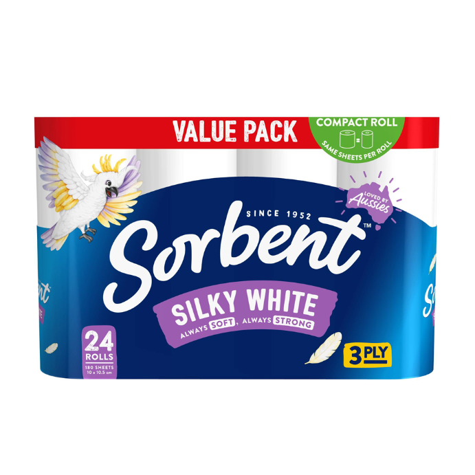 Sorbent Toilet Tissue White 24 Pack