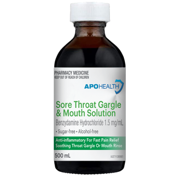 ApoHealth SORE THROAT GARGLE&MOUTH SOLUTION 500ML