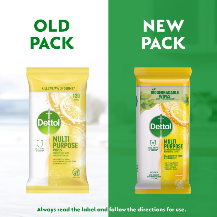 Dettol Multipurpose Wipes Lemon Burst 110 Pack