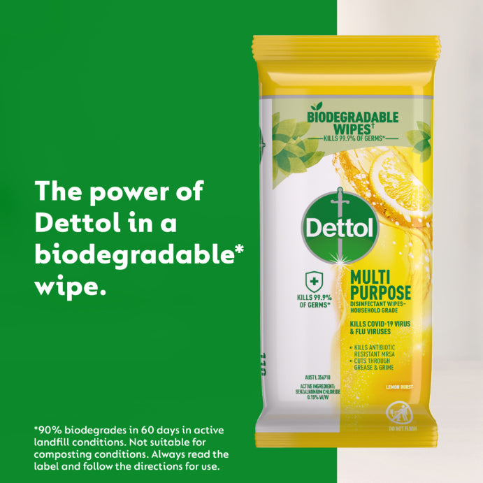 Dettol Multipurpose Wipes Lemon Burst 110 Pack