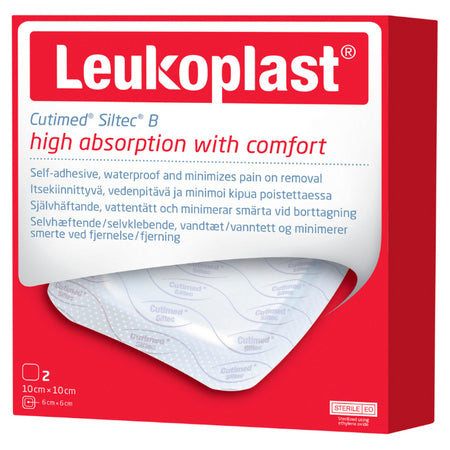 Leuko Leukoplast Cutimed Siltec B 10cm X 10cm 2 Pack