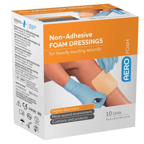 Aero Foam Non Adhesive Dressing 10Cm X 10Cm 10PK