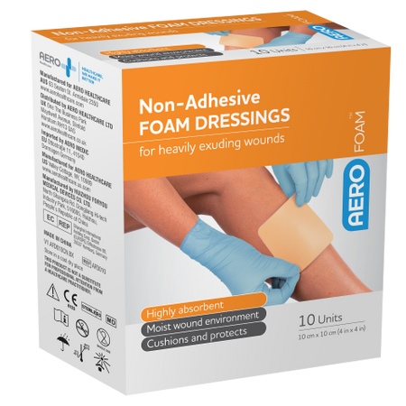 Aero Foam Non Adhesive Dressing 10Cm X 10Cm 10PK