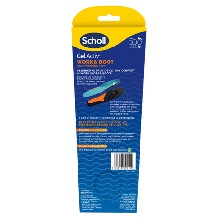 Scholl Gelactiv Insole Work & Boot Small 1 Pair