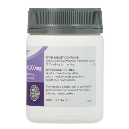 Pharmacy Health Ashwagandha 3000mg 60 Tablets