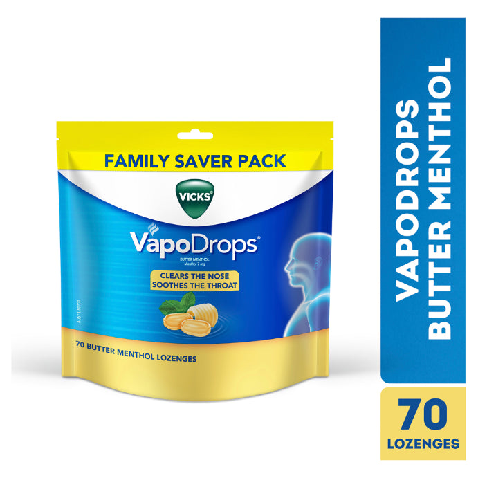 Vicks Vapodrops Butter Menthol 70 Lozenges