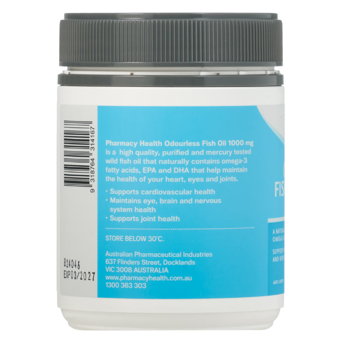 Pharmacy Health Odourless Fish Oil 1000mg 200 Capsules