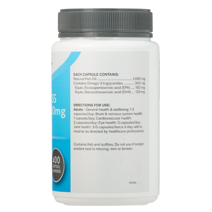 Pharmacy Health Odourless Fish Oil 1000mg 400 Capsules