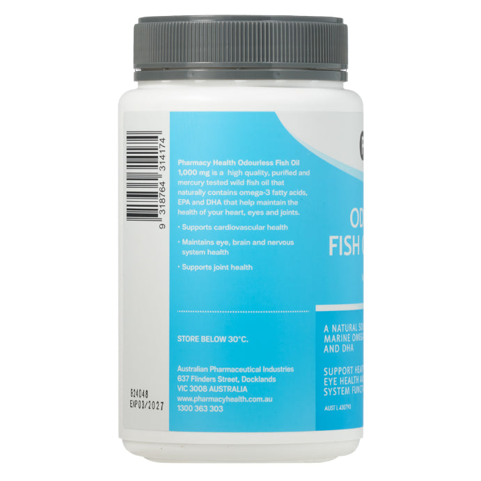 Pharmacy Health Odourless Fish Oil 1000mg 400 Capsules