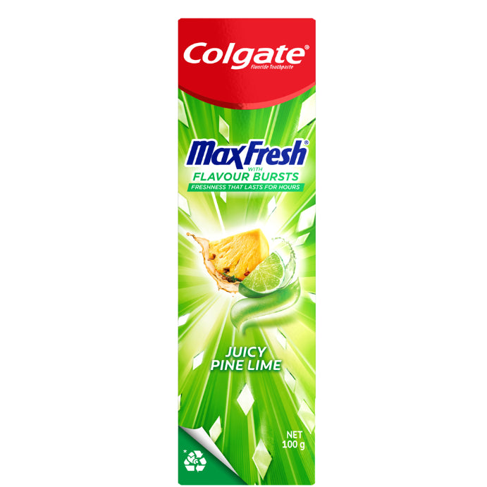 Colgate Max Fresh With Flavour Bursts Fluoride Toothpaste Pine Lime 100g